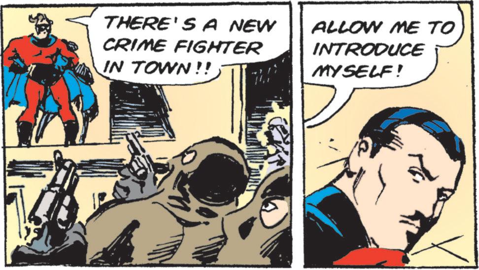 Publication OCR: THERE'S A NEW CRIME FIGHTER IN TOWN!! ALLOW ME TO INTRODUCE MYSELF! THERE'S A NEW CRIME FIGHTER IN TOWN !! ALLOW ME TO INTRODUCE MYSELF !