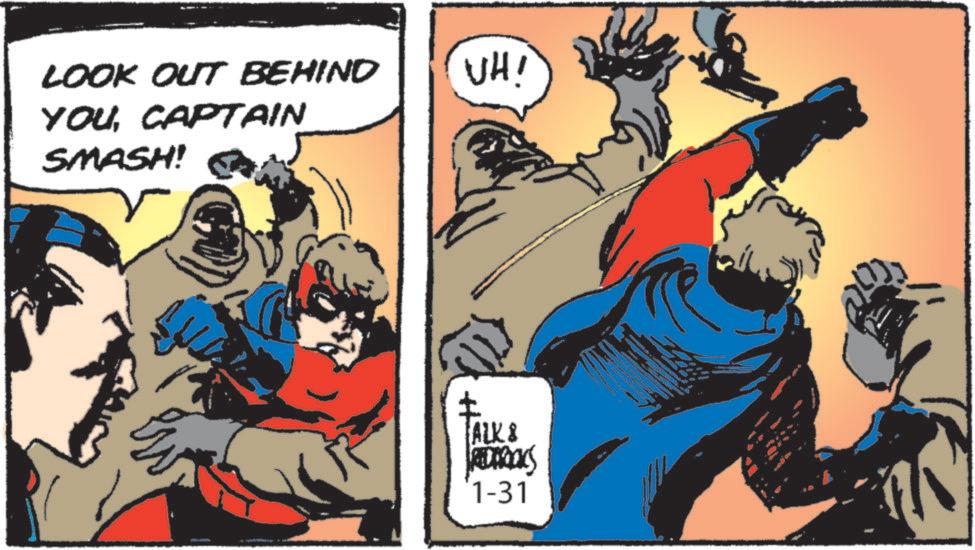 Publication OCR: LOOK OUT BEHIND YOUCAPTAIN SMASH! UH! ALK & REDERICKS 1-31 € LOOK OUT BEHIND YOUCAPTAIN SMASH ! UH ! ALK & REDERICKS 1-31 €