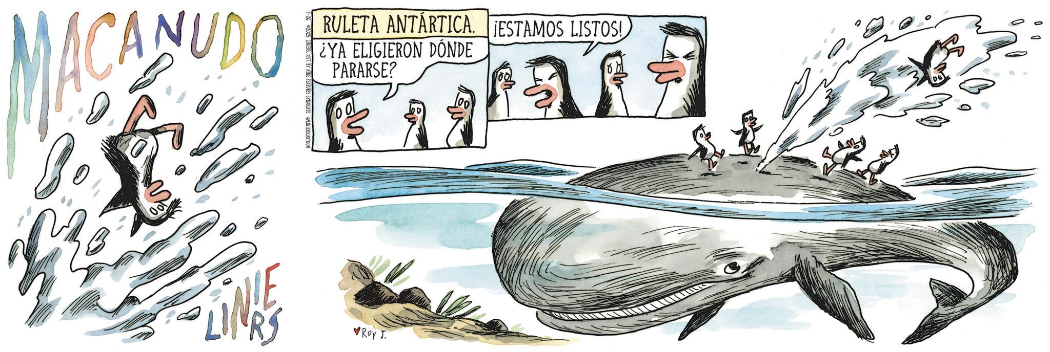 Fictional character OCR: MACANUDO RULETA ANTARTICA. TESTAMOS LISTOS! ¿YA ELIGIERON DÓNDE PARARSE? RS Roy J. MACANUDO RULETA ANTARTICA . TESTAMOS LISTOS ! ¿ YA ELIGIERON DÓNDE PARARSE ? RS Roy J.