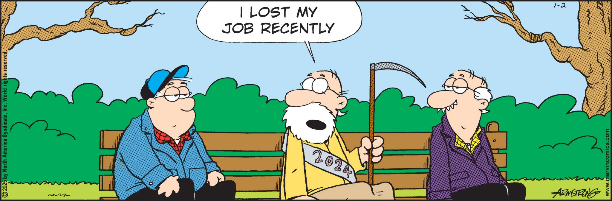 Comics OCR: ©2025 by North America SyndicateInc. World rights reserved. 122 JOB RECENTLY I LOST MY 202 ARMSTRONG www.marvincomics.com 1-2 © 2025 by North America SyndicateInc. World rights reserved . 122 JOB RECENTLY I LOST MY 202 ARMSTRONG www.marvincomics.com 1-2