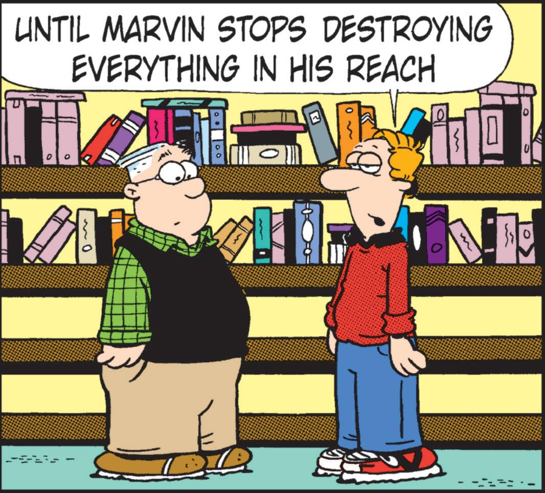 Illustration OCR: UNTIL MARVIN STOPS DESTROYING EVERYTHING IN HIS REACH 0 0 ?? 0 10 UNTIL MARVIN STOPS DESTROYING EVERYTHING IN HIS REACH 0 0 ?? 0 10