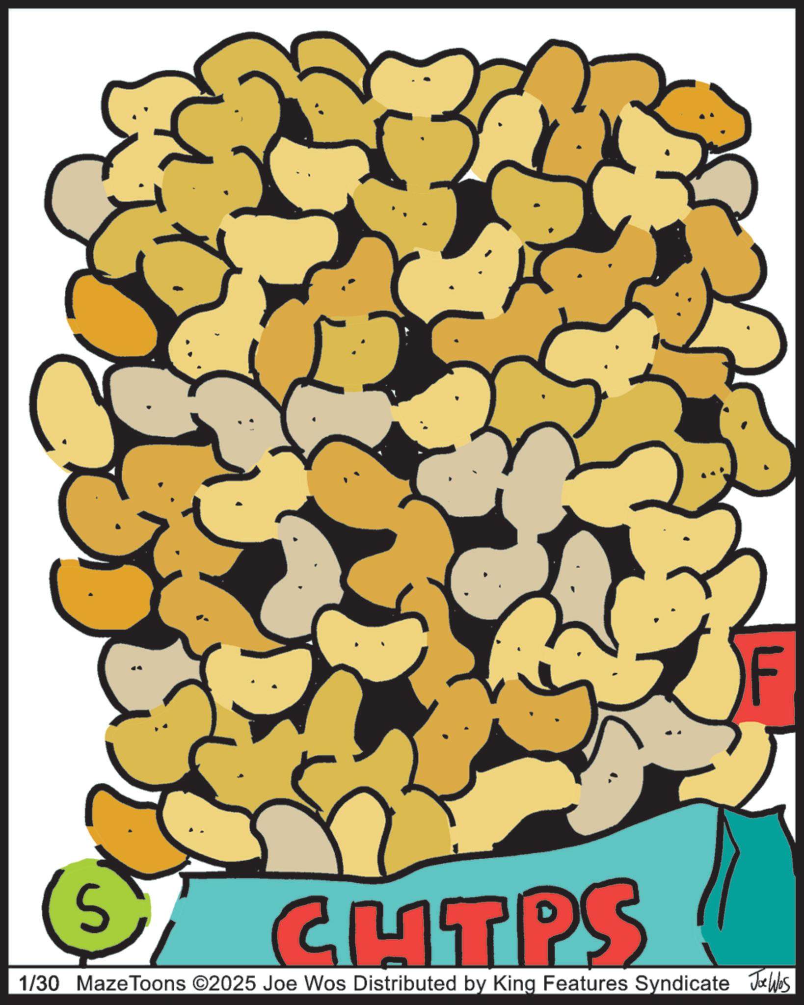 Food OCR: F S CHTPS 1/30 Maze Toons ©2025 Joe Wos Distributed by King Features Syndicate Jobs F S CHTPS 1/30 Maze Toons © 2025 Joe Wos Distributed by King Features Syndicate Jobs