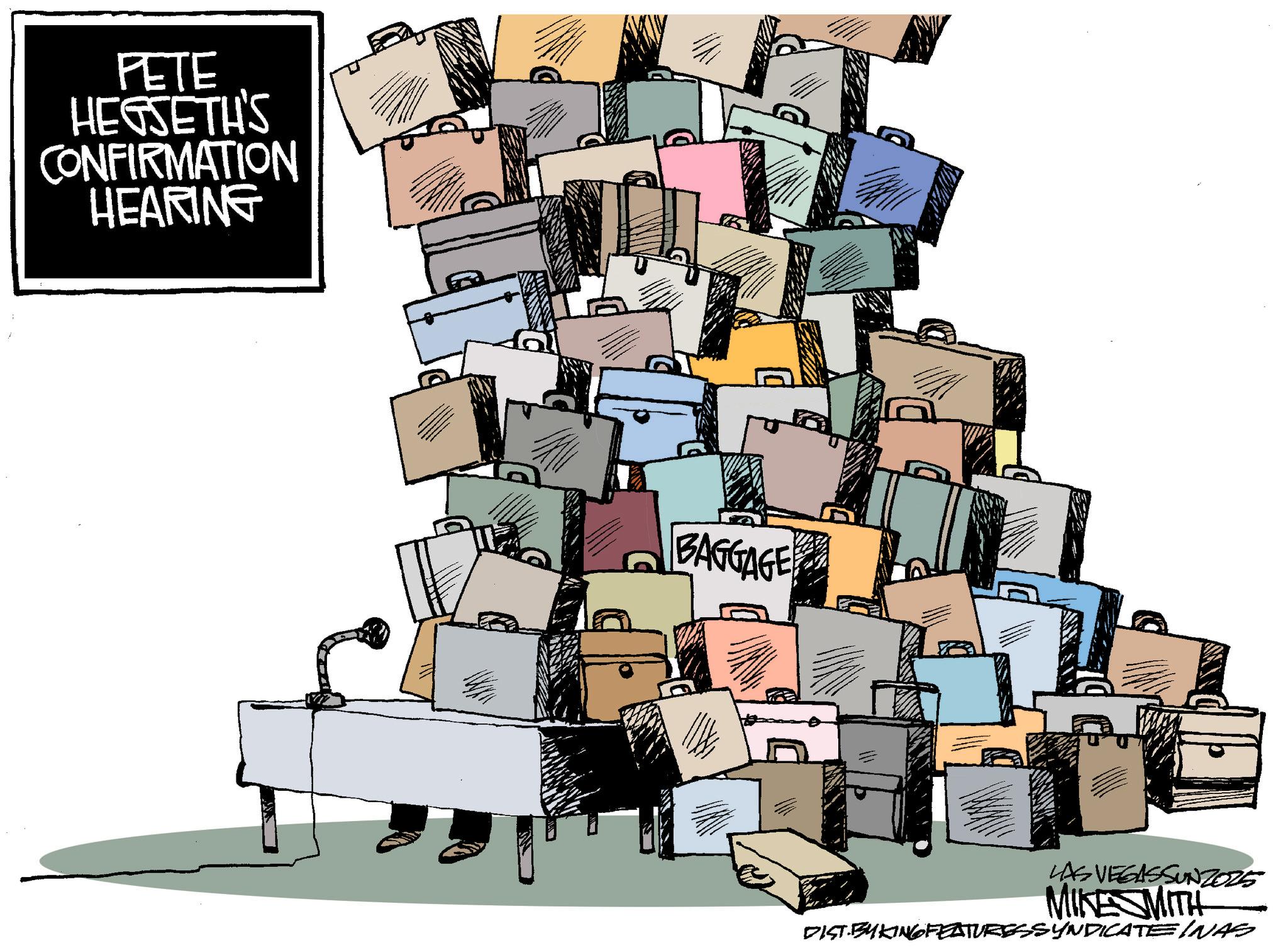 Moving OCR: PETE HEGSETH'S CONFIRMATION HEARING BAGGAGE LAS VEGASSUNZ025 MIKE MITH DIST BYKING FEATURES SYNDICATE INAS PETE HEGSETH'S CONFIRMATION HEARING BAGGAGE LAS VEGASSUNZ025 MIKE MITH DIST BYKING FEATURES SYNDICATE INAS