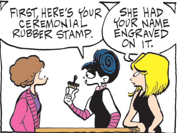 Animation OCR: FIRSTHERE'S YOUR CEREMONIAL RUBBER STAMP. SHE HAD YOUR NAME ENGRAVED ON IT. 5 FIRSTHERE'S YOUR CEREMONIAL RUBBER STAMP . SHE HAD YOUR NAME ENGRAVED ON IT . 5