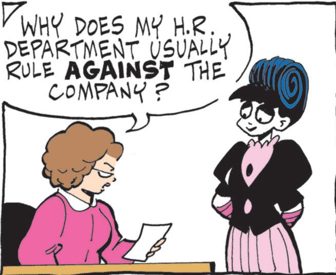 Photo caption OCR: WHY DOES MY H.R. DEPARTMENT USUALLY RULE AGAINST THE COMPANY? P WHY DOES MY H.R. DEPARTMENT USUALLY RULE AGAINST THE COMPANY ? P