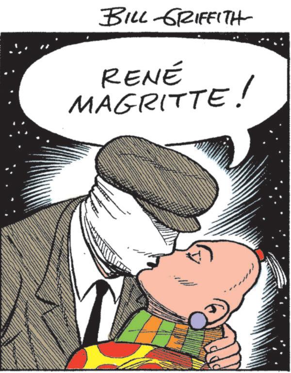 Animated cartoon OCR: BILL GRIFFITH RENÉ MAGRITTE! BILL GRIFFITH RENÉ MAGRITTE !