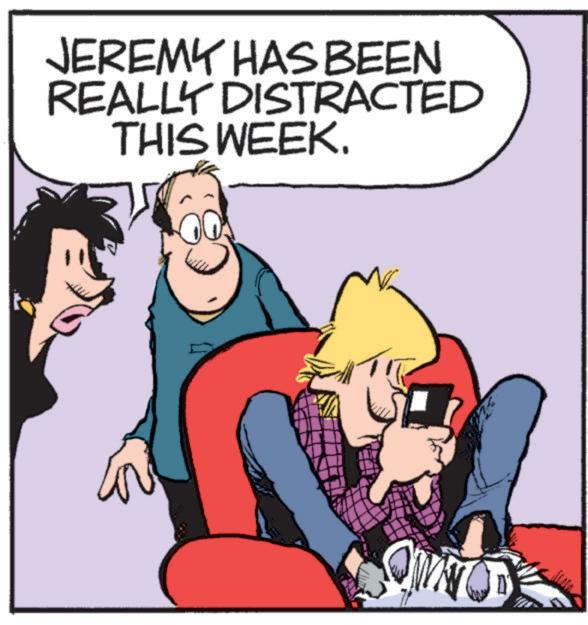 Photo caption OCR: JEREMY HAS BEEN REALLY DISTRACTED THIS WEEK. JEREMY HAS BEEN REALLY DISTRACTED THIS WEEK .