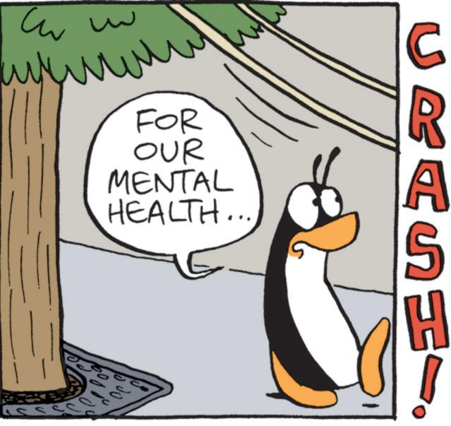 Photo caption OCR: R FOR OUR MENTAL HEALTH... Co C RASHY R FOR OUR MENTAL HEALTH ... Co C RASHY