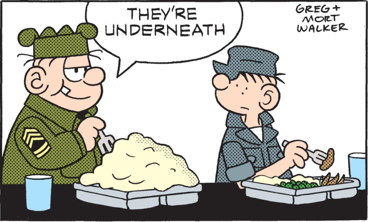 Pleased OCR: THEY'RE UNDERNEATH GREG + MORT WALKER THEY'RE UNDERNEATH GREG + MORT WALKER