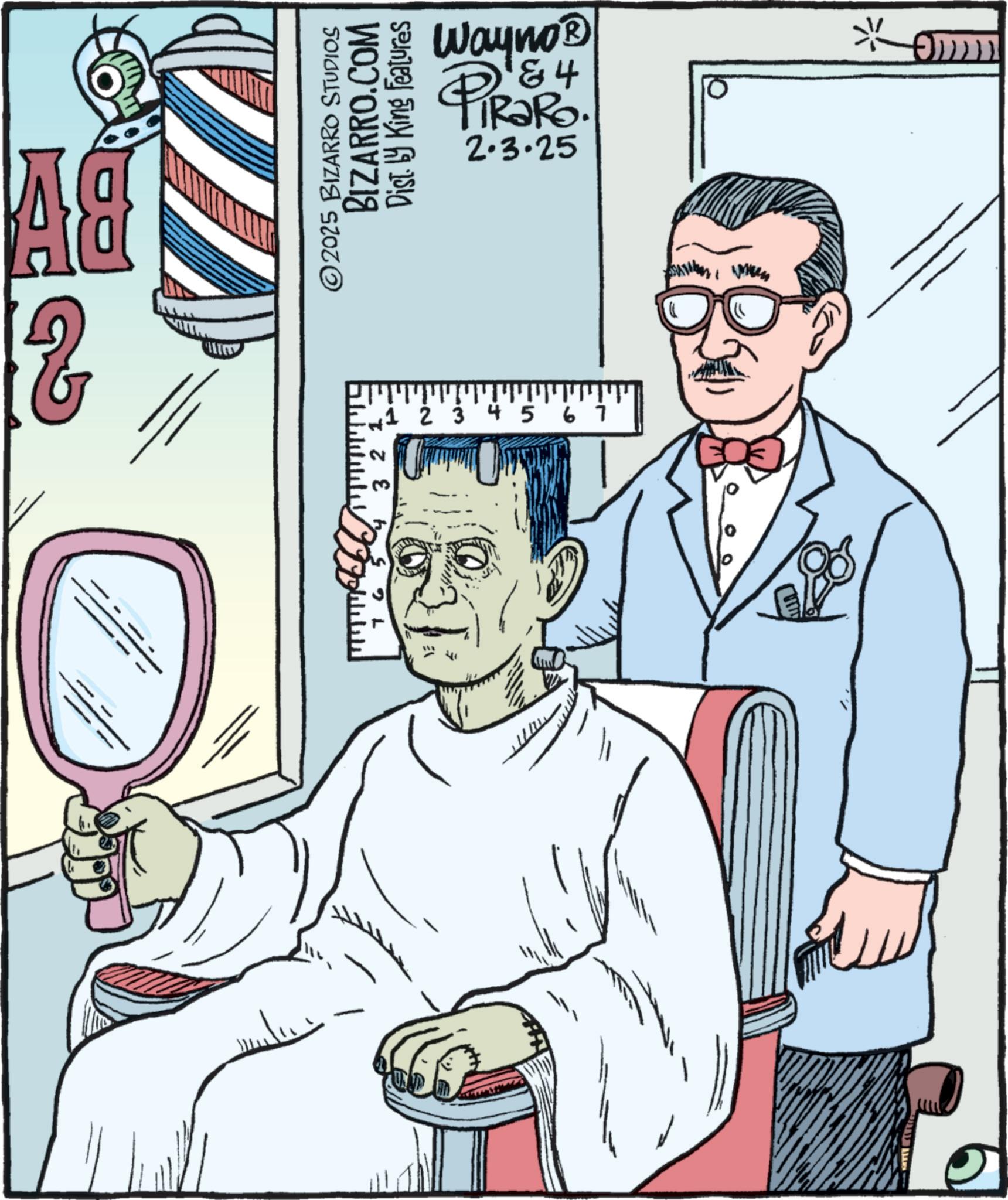 Graphics OCR: A& & 7 L 3 2 1 BIZARRO.COM Dist. by King Features 2025 BIZARRO STUDIOS 1 2 3 4 5 6 7 Wayno? & 4 TiRaRo. 2.3.25 * A & & 7 L 3 2 1 BIZARRO.COM Dist . by King Features 2025 BIZARRO STUDIOS 1 2 3 4 5 6 7 Wayno? & 4 TiRaRo . 2.3.25 *