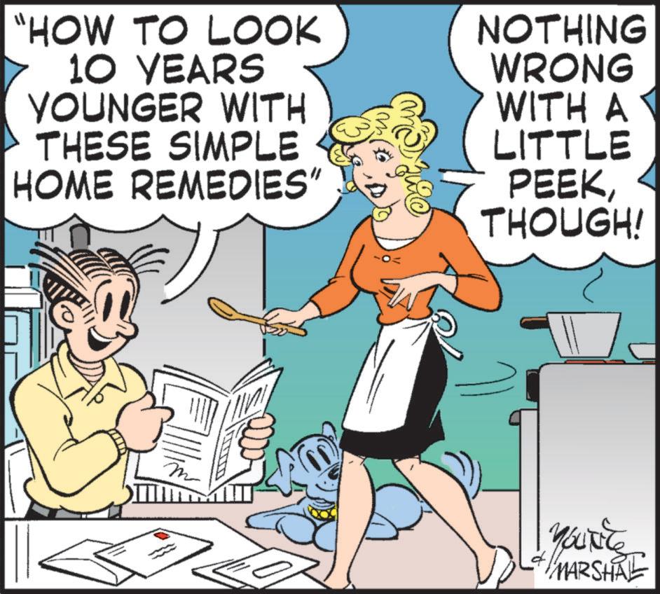 Photo caption OCR: "HOW TO LOOK 10 YEARS YOUNGER WITH THESE SIMPLE HOME REMEDIES" NOTHING WRONG WITH A LITTLE PEEKTHOUGH! m YOUTE MARSHAL " HOW TO LOOK 10 YEARS YOUNGER WITH THESE SIMPLE HOME REMEDIES " NOTHING WRONG WITH A LITTLE PEEKTHOUGH ! m YOUTE MARSHAL