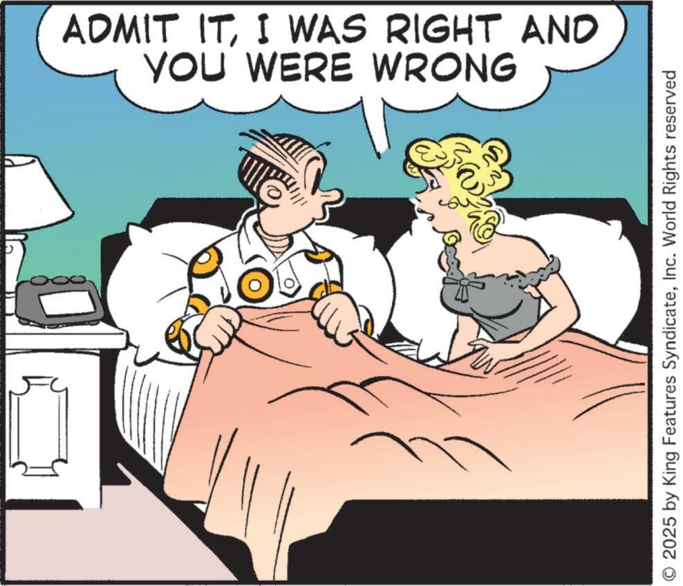 Comic book OCR: ADMIT ITI WAS RIGHT AND YOU WERE WRONG 2025 by King Features SyndicateInc. World Rights reserved ADMIT ITI WAS RIGHT AND YOU WERE WRONG 2025 by King Features SyndicateInc. World Rights reserved
