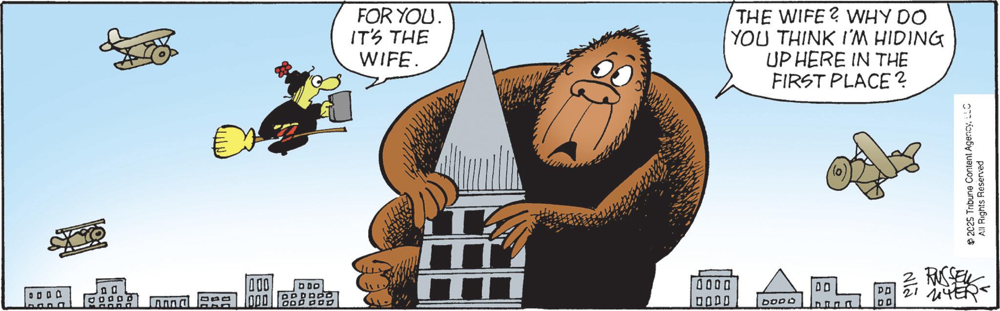 Fiction OCR: 0000 000 00000 OPDADO 000000000 FOR YOU. IT'S THE WIFE. THE WIFE? WHY DO YOU THINK I'M HIDING UP HERE IN THE FIRST PLACE? T 0000 RUSSEL 00 0000 DODD DO 00 14ER 2025 Tribune Content AgencyLLC All Rights Reserved 0000 000 00000 OPDADO 000000000 FOR YOU . IT'S THE WIFE . THE WIFE ? WHY DO YOU THINK I'M HIDING UP HERE IN THE FIRST PLACE ? T 0000 RUSSEL 00 0000 DODD DO 00 14ER 2025 Tribune Content AgencyLLC All Rights Reserved