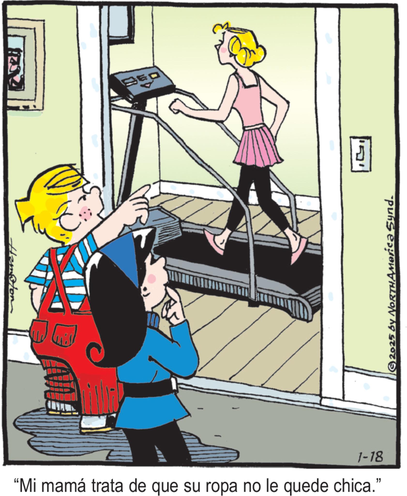 Comics OCR: Hampton E BED 1-18 "Mi mamá trata de que su ropa no le quede chica." © 2025 by NORTHAmerica Synd. Hampton E BED 1-18 " Mi mamá trata de que su ropa no le quede chica . " © 2025 by NORTHAmerica Synd .