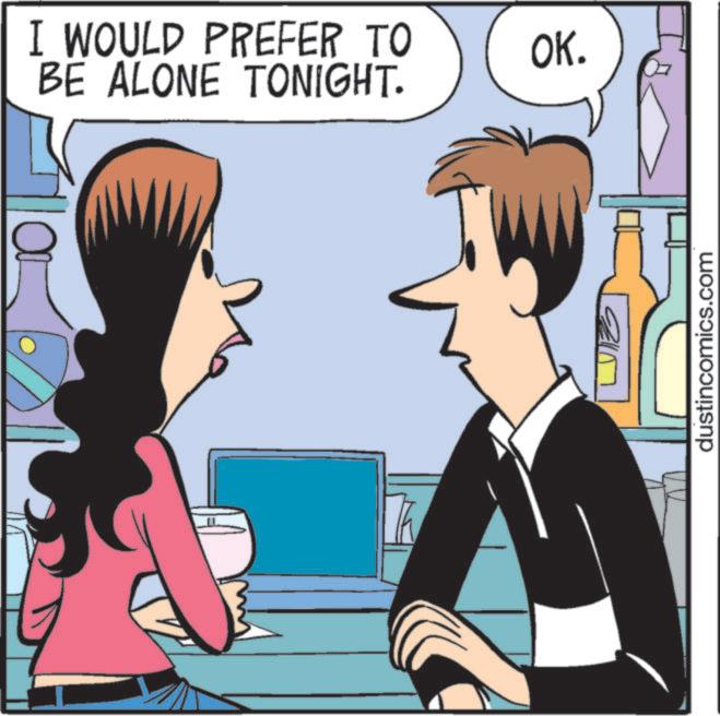 Animated cartoon OCR: I WOULD PREFER TO BE ALONE TONIGHT. OK. dustincomics.com I WOULD PREFER TO BE ALONE TONIGHT . OK . dustincomics.com