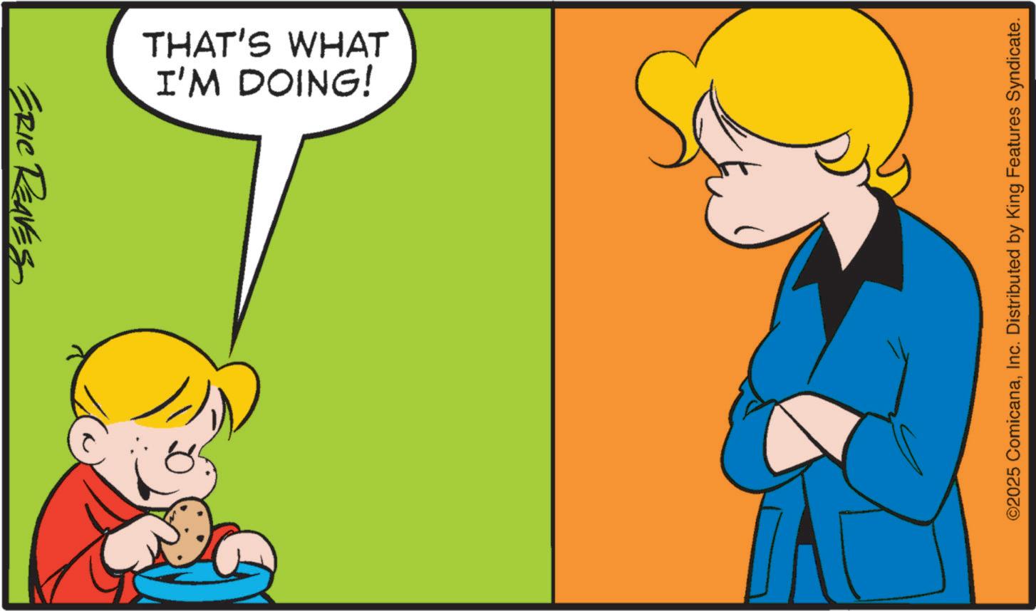 Animation OCR: ERIC REAVES I'M DOING! THAT'S WHAT ©2025 ComicanaInc. Distributed by King Features Syndicate. ERIC REAVES I'M DOING ! THAT'S WHAT © 2025 ComicanaInc. Distributed by King Features Syndicate .