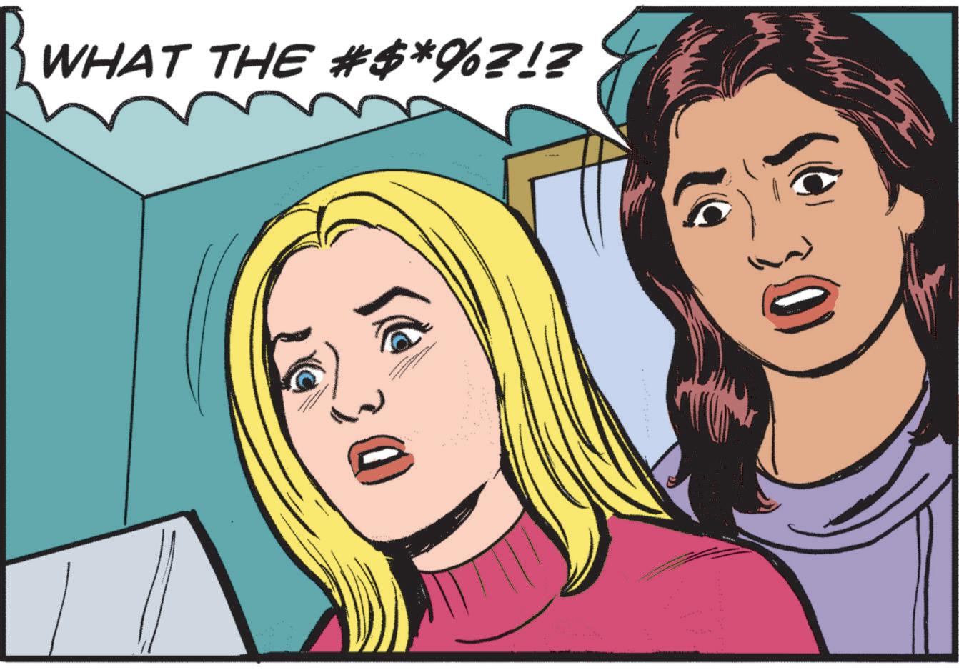 Animated cartoon OCR: WHAT THE #$*%?!? WHAT THE # $ * % ? ! ?