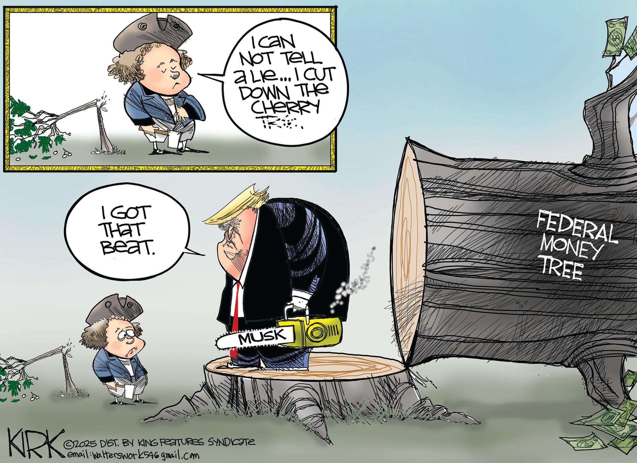 Fictional character OCR: 10511000 IGOT ???? BeaT. ICAN NOT TELL a Lle... I CUT DOWN THE CHERRY MUSK KIRK 2025 DIST. BY KING FEATURES SYNDICATE email: Walterswork546 gmail. FEDERAL MONEY TREE 10511000 IGOT ???? BeaT . ICAN NOT TELL a Lle ... I CUT DOWN THE CHERRY MUSK KIRK 2025 DIST . BY KING FEATURES SYNDICATE email : Walterswork546 gmail . FEDERAL MONEY TREE