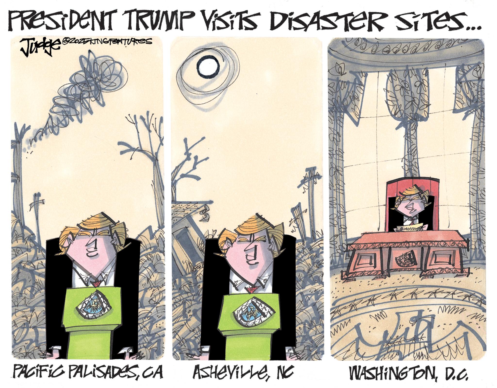 Fiction OCR: PRESIDENT TRUMP VISITS DISASTER SITES... Judge ZOZ5KINGTENTURES ? www. K K K K K A K A mm PACIFIC PALISADESNC WASHINGTOND.C. PRESIDENT TRUMP VISITS DISASTER SITES ... Judge ZOZ5KINGTENTURES ? www . K K K K K A K A mm PACIFIC PALISADESCA ASHEVILLENC WASHINGTON