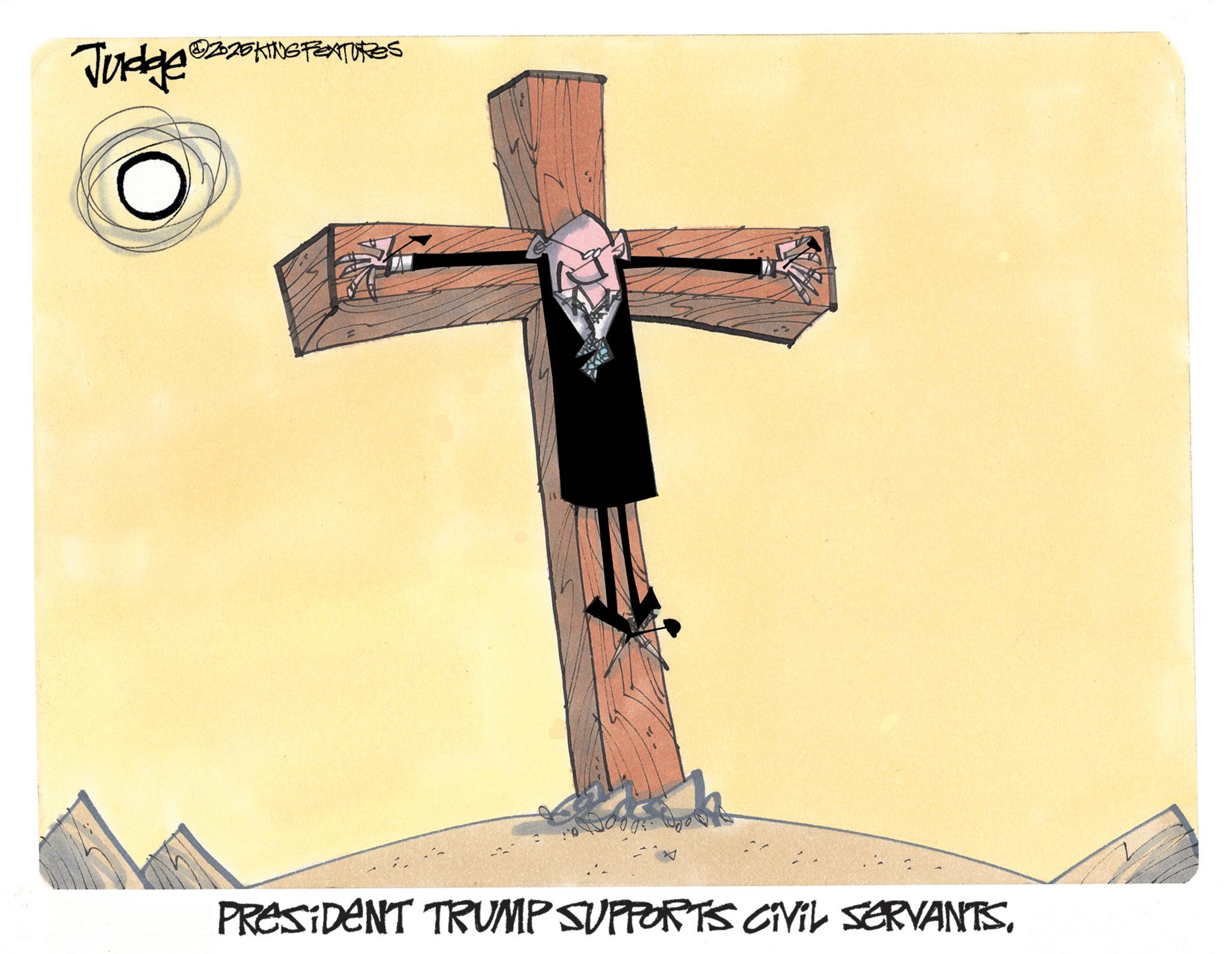 Sketch OCR: Judge 226KING FEATURES PRESIDENT TRUMP SUPPORTS CIVIL SERVANTS. Judge 226KING FEATURES PRESIDENT TRUMP SUPPORTS CIVIL SERVANTS .