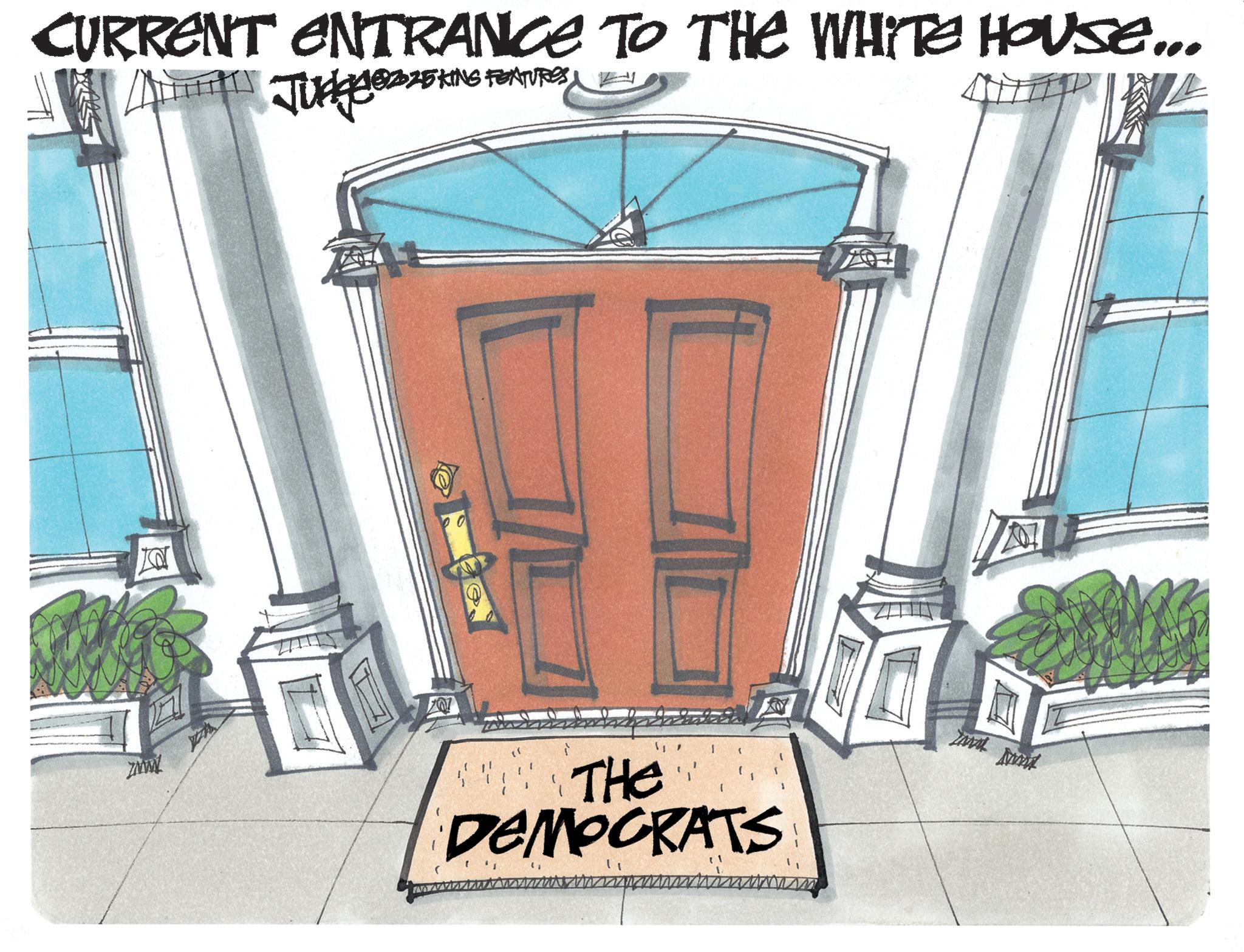 Fiction OCR: CURRENT ENTRANCE TO THE WHITE HOUSE... BREKING FEATURES JUKKAKIN *** THE ... DEMOCRATS CURRENT ENTRANCE TO THE WHITE HOUSE ... BREKING FEATURES JUKKAKIN *** THE ... DEMOCRATS