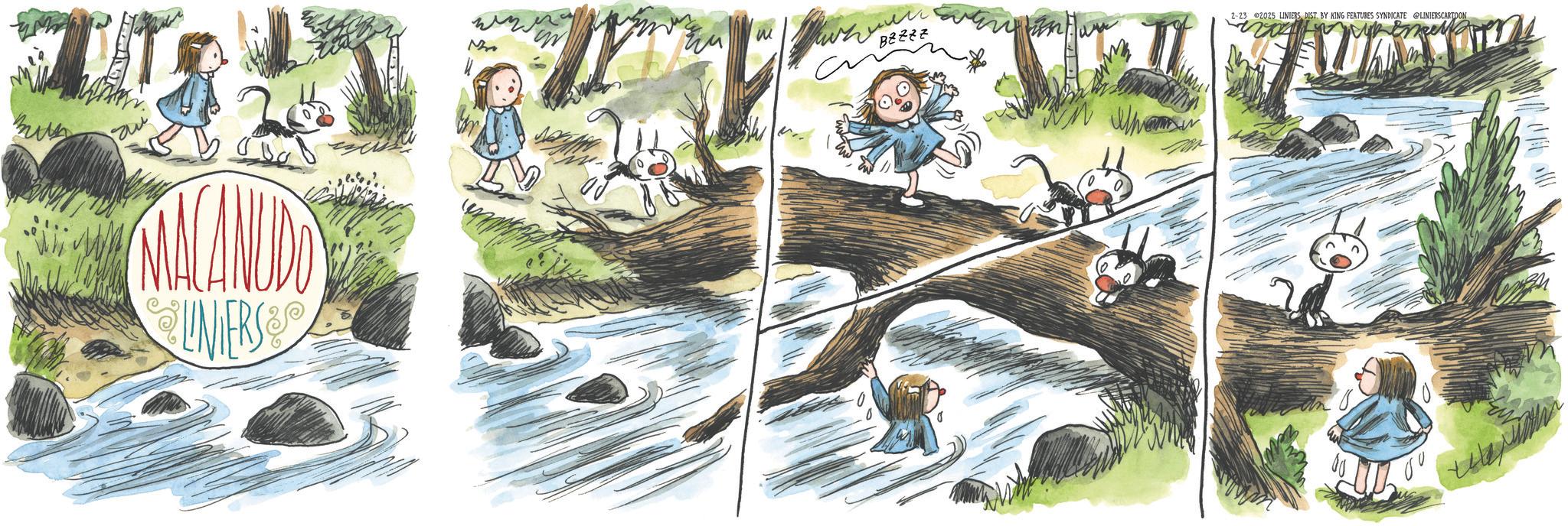 Child OCR: mith UNIERS Mmm whenen BZZZZ 2-23 2025 LINIERS DIST. BY KING FEATURES SYNDICATE LINIERSCARTOON mith UNIERS Mmm whenen BZZZZ 2-23 2025 LINIERS DIST . BY KING FEATURES SYNDICATE LINIERSCARTOON