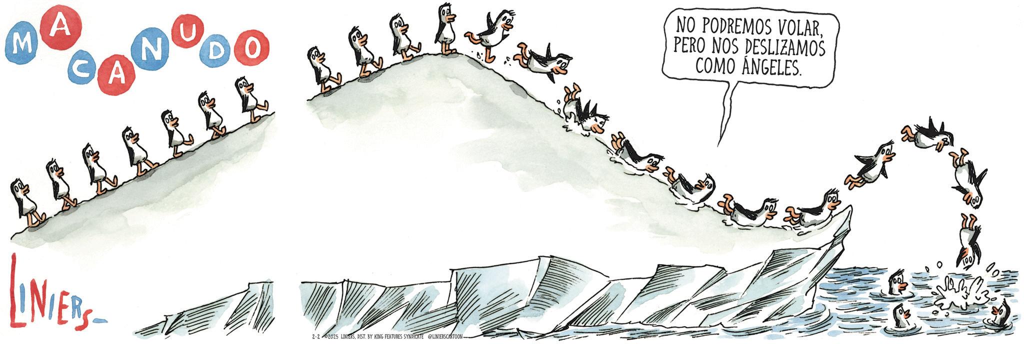 Animation OCR: A M A N DO LE L L L IL LALA LINIERS- 2-2 2025 LINIEKSDIST. BY KING FEATURES SYNDICATE @LINIERSCARTOON- W NO PODREMOS VOLARPERO NOS DESLIZAMOS COMO ÁNGELES. A M A N DO LE L L L IL LALA LINIERS- 2-2 2025 LINIEKSDIST . BY KING FEATURES SYNDICATE @ LINIERSCARTOON- W NO PODREMOS VOLARPERO NOS DESLIZAMOS COMO ÁNGELES .