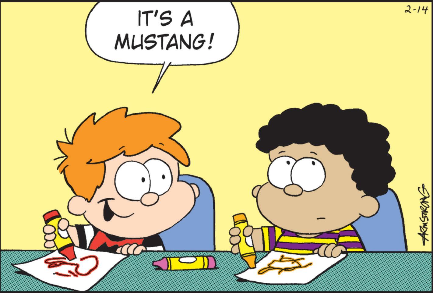 Fictional character OCR: IT'S A MUSTANG! 2-14 Armstrong IT'S A MUSTANG ! 2-14 Armstrong