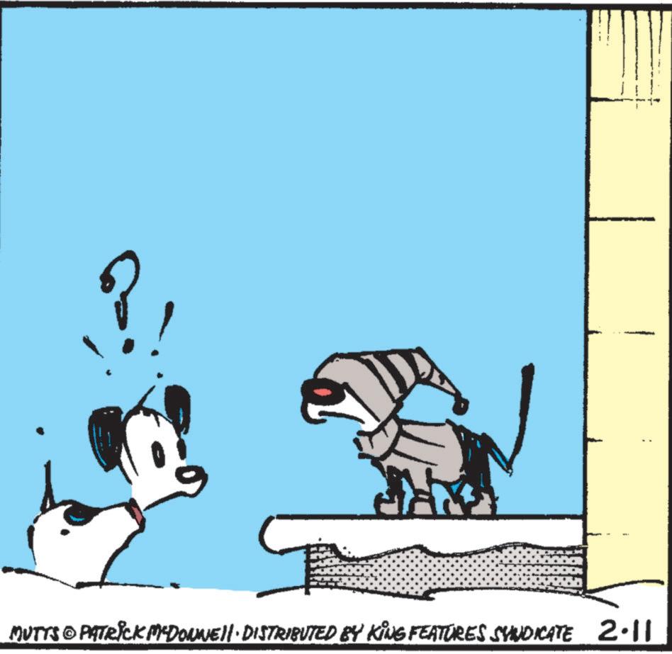 Animated cartoon OCR: MUTTS © PATRICK M-DONNE· DISTRIBUTED BY KING FEATURES SYNDICATE 2.11 MUTTS © PATRICK M - DONNE · DISTRIBUTED BY KING FEATURES SYNDICATE 2.11