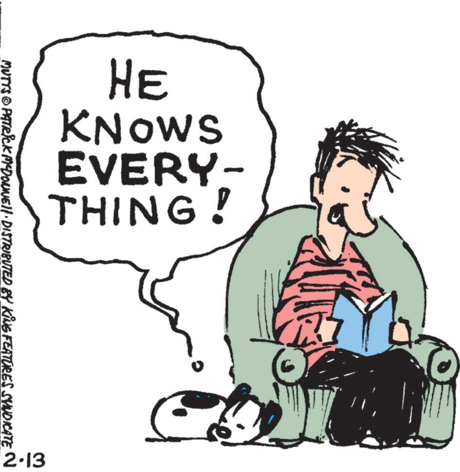 Animation OCR: HE KNOWS EVERY- THING! 2.13 MUTTS © PATRICK MCDONNELL DISTRIBUTED BY KING FEATURES SYNDICATE N 6 HE KNOWS EVERY- THING ! 2.13 MUTTS © PATRICK MCDONNELL DISTRIBUTED BY KING FEATURES SYNDICATE N 6