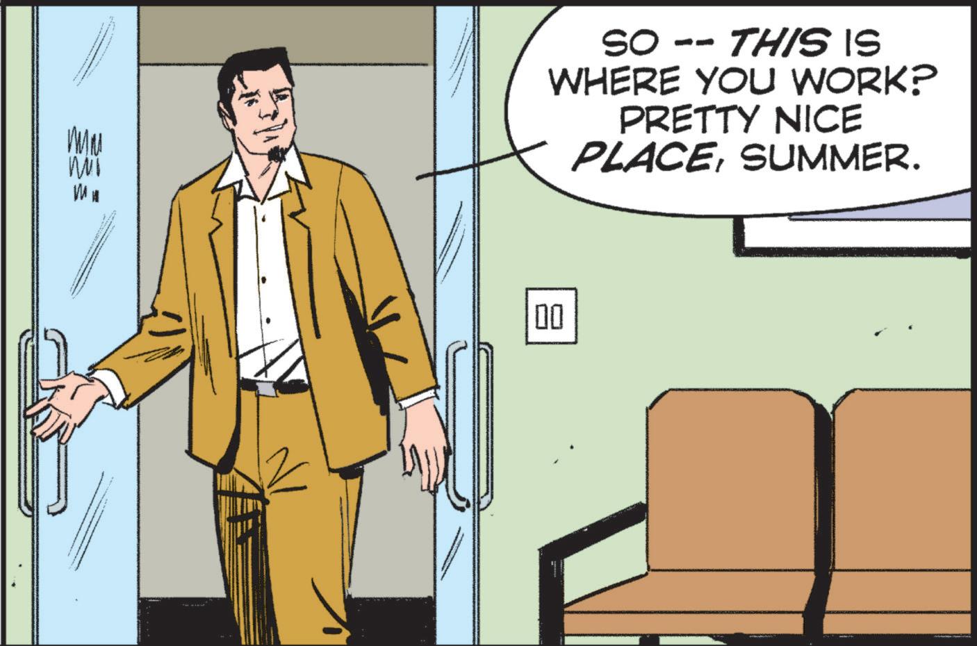 Fiction OCR: ??? Mi SO -- THIS IS WHERE YOU WORK? PRETTY NICE PLACESUMMER. 00 ? ??? Mi SO -- THIS IS WHERE YOU WORK ? PRETTY NICE PLACESUMMER . 00 ?