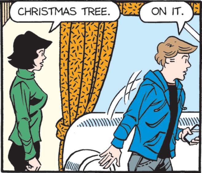 Fictional character OCR: CHRISTMAS TREE. ON IT. CHRISTMAS TREE . ON IT .