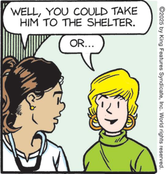 Comics OCR: WELLYOU COULD TAKE HIM TO THE SHELTER. OR... ©2025 by King Features SyndicateInc. World rights reserved. ?? WELLYOU COULD TAKE HIM TO THE SHELTER . OR ... © 2025 by King Features SyndicateInc. World rights reserved . ??