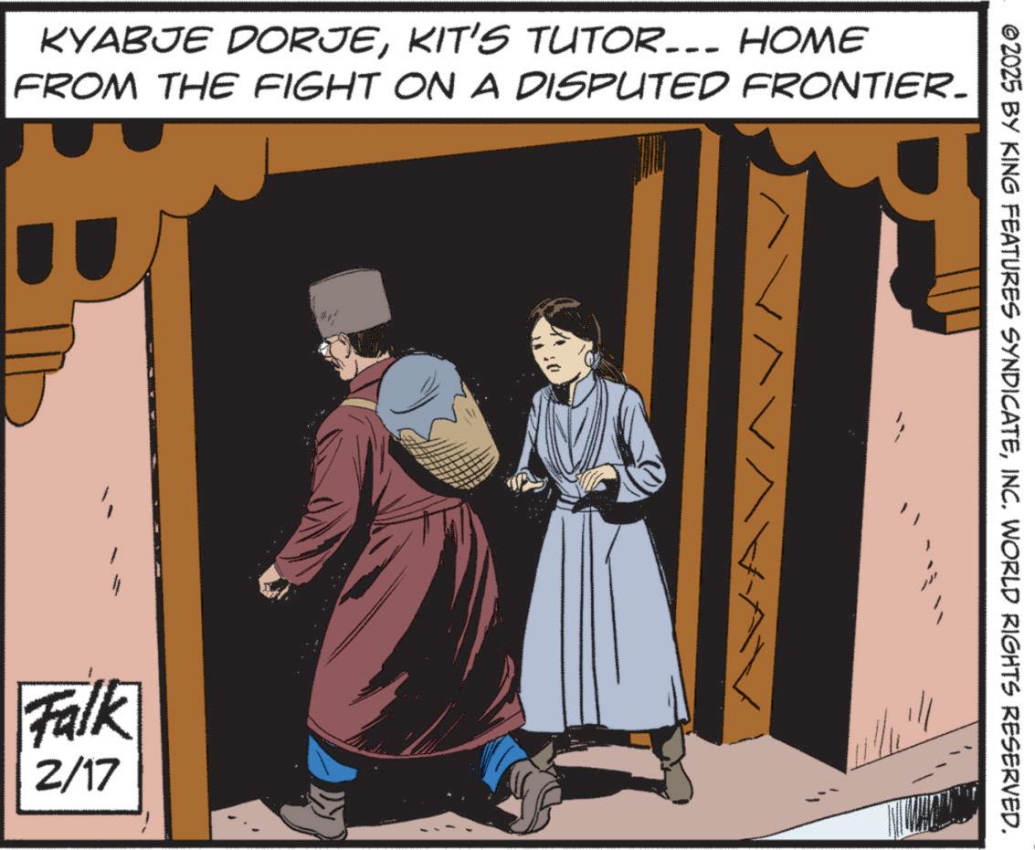 Costume design OCR: KYABJE DORJEKIT'S TUTOR….. HOME FROM THE FIGHT ON A DISPUTED FRONTIER. Falk 2/17 ©2025 BY KING FEATURES SYNDICATEINC. WORLD RIGHTS RESERVED. KYABJE DORJEKIT'S TUTOR … .. HOME FROM THE FIGHT ON A DISPUTED FRONTIER . Falk 2/17 © 2025 BY KING FEATURES SYNDICATEINC . WORLD RIGHTS RESERVED .