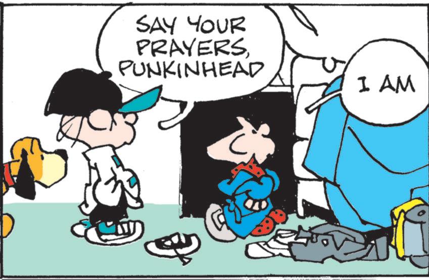 Fictional character OCR: SAY YOUR PRAYERSPUNKINHEAD I AM SAY YOUR PRAYERSPUNKINHEAD I AM