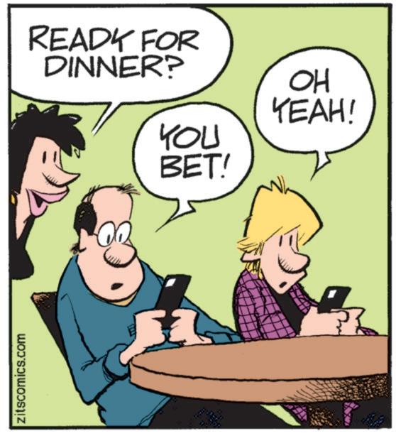 Photo caption OCR: zitscomics.com READY FOR DINNER? YOU BET! OH YEAH! zitscomics.com READY FOR DINNER ? YOU BET ! OH YEAH !
