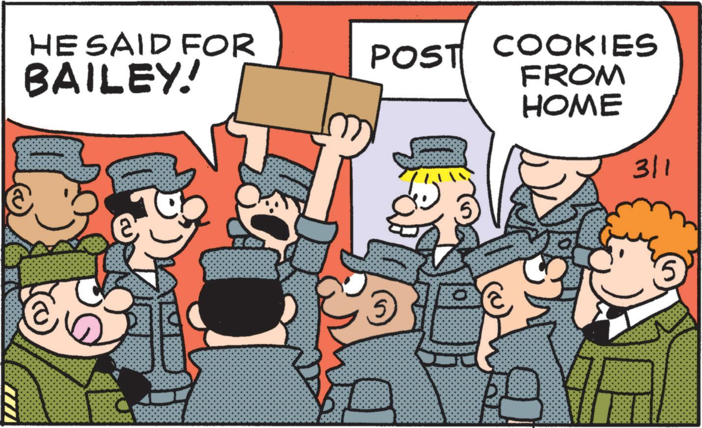 Fictional character OCR: HE SAID FOR BAILEY! POST COOKIES FROM HOME 3/1 184 660 5 HE SAID FOR BAILEY ! POST COOKIES FROM HOME 3/1 184 660 5