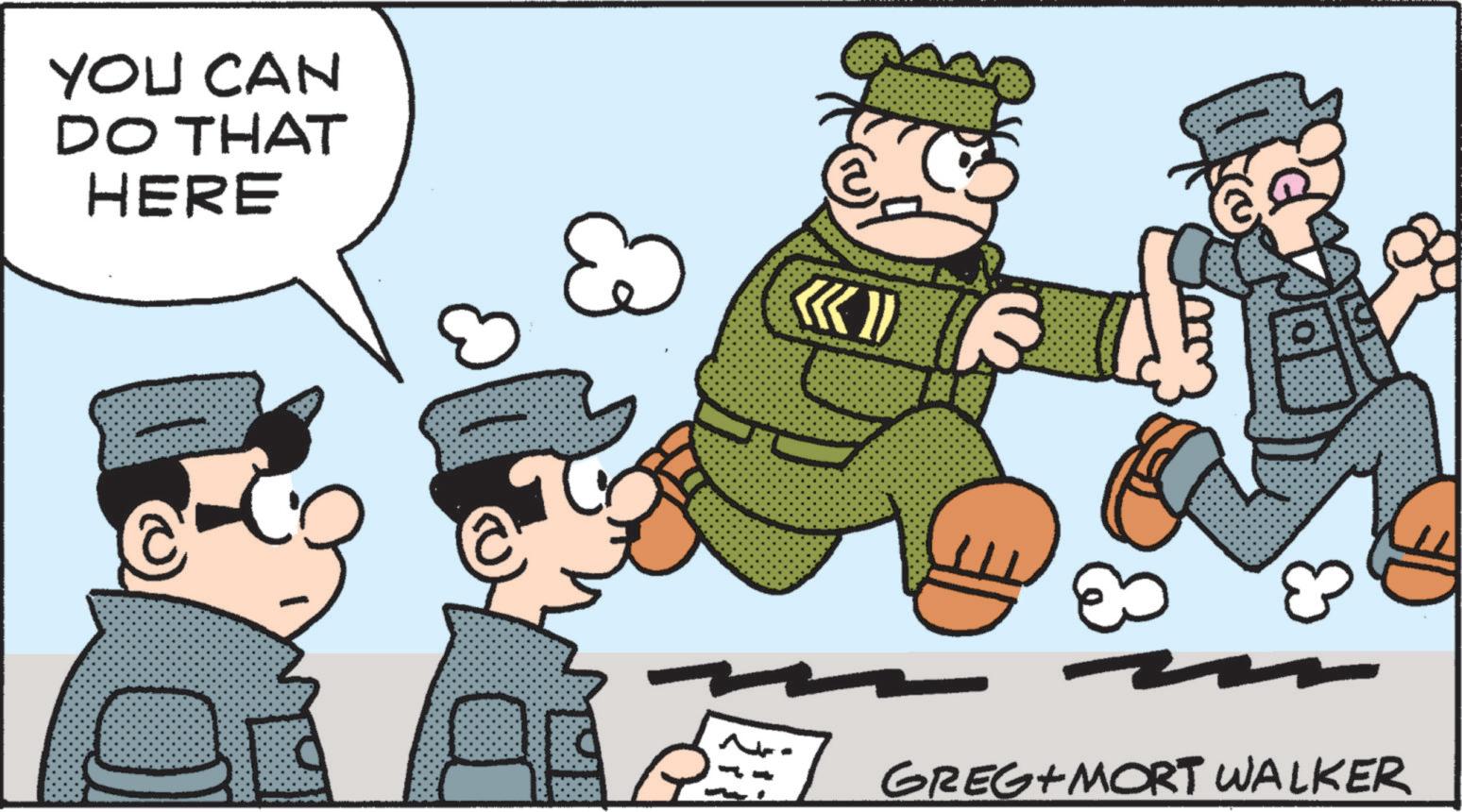 Military uniform OCR: YOU CAN DO THAT HERE ?? GREG MORT WALKER YOU CAN DO THAT HERE ?? GREG MORT WALKER