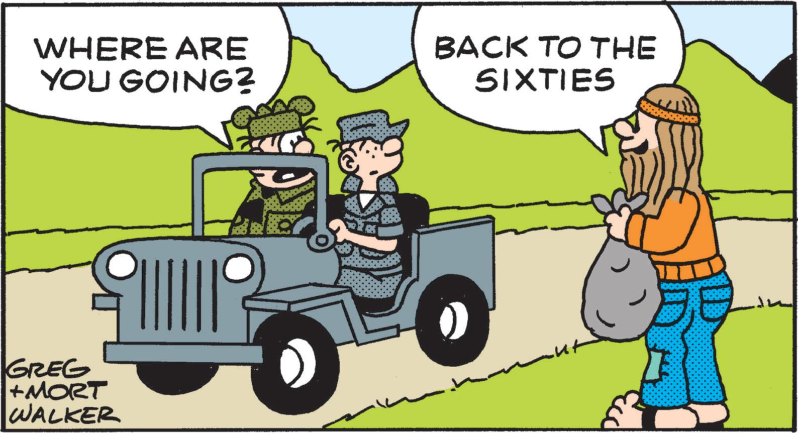 Tire Care OCR: WHERE ARE YOU GOING? BACK TO THE SIXTIES GREG +MORT WALKER WHERE ARE YOU GOING ? BACK TO THE SIXTIES GREG + MORT WALKER