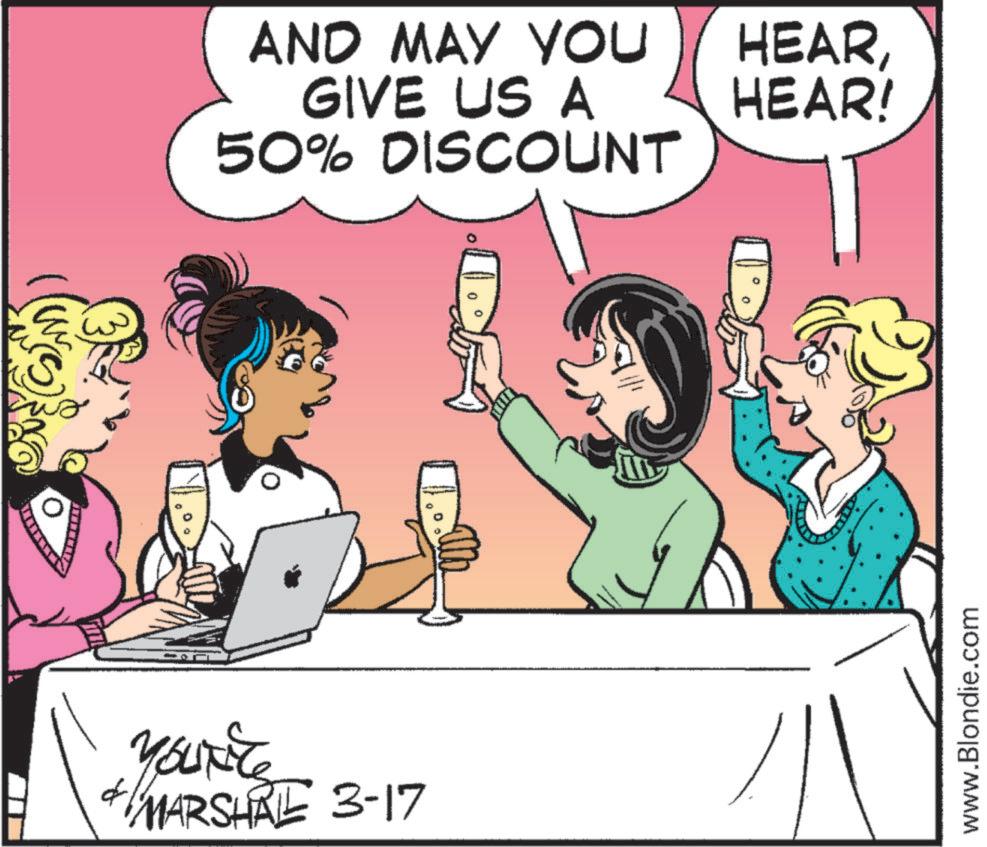 Fiction OCR: S AND MAY YOU GIVE US A 50% DISCOUNT YOURT MARSHREE 3-17 HEARHEAR! www.Blondie.com S AND MAY YOU GIVE US A 50 % DISCOUNT YOURT MARSHREE 3-17 HEARHEAR ! www.Blondie.com
