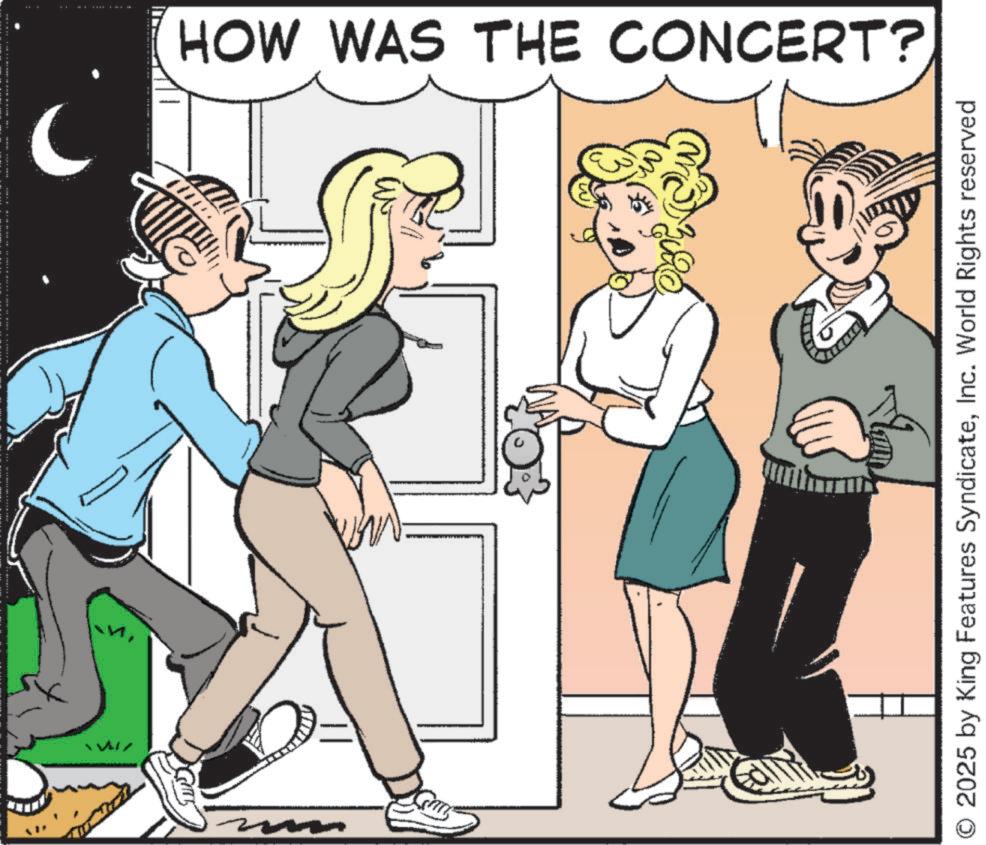 Animation OCR: www HOW WAS THE CONCERT? © 2025 by King Features SyndicateInc. World Rights reserved www HOW WAS THE CONCERT ? © 2025 by King Features SyndicateInc. World Rights reserved