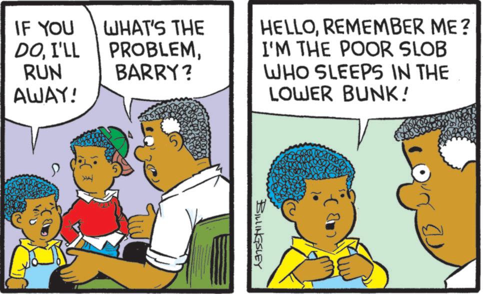 Fictional character OCR: HELLOREMEMBER ME? I'M THE POOR SLOB WHO SLEEPS IN THE LOWER BUNK! IF YOU DOI'LL WHAT'S THE PROBLEMRUN BARRY? AWAY! BILLINGSLEY ?? HELLOREMEMBER ME ? I'M THE POOR SLOB WHO SLEEPS IN THE LOWER BUNK ! IF YOU DOI'LL WHAT'S THE PROBLEMRUN BARRY ? AWAY ! BILLINGSLEY ??