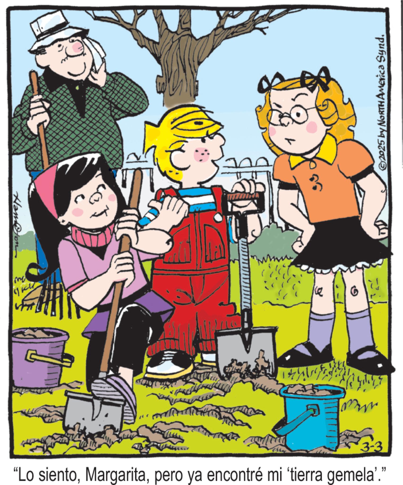 Clip art OCR: Hamfon ma ??? ??? ??? 3-3 "Lo sientopero ya encontré mi 'tierra gemela'." 2025 by NORTH America Synd. Hamfon ma ??? ??? ??? 3-3 " Lo sientopero ya encontré mi ' tierra gemela ' . " 2025 by NORTH America Synd .