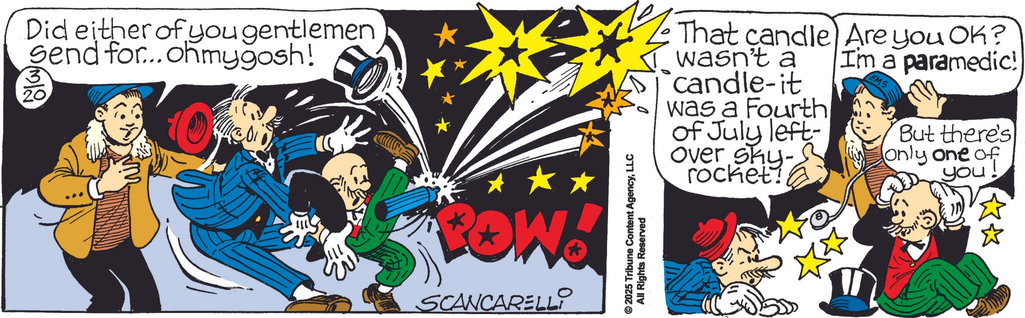 Gesture OCR: Did either of you gentlemen Send for...ohmygosh! (312) ROW! SCANCARELLI © 2025 Tribune Content AgencyLLC All Rights Reserved That candle) Are you OK? Im a paramedic! wasn't a candle-it was a Fourthof July left- over sky- rocket! But there's only one of you! Did either of you gentlemen Send for ... ohmygosh ! ( 312 ) ROW ! SCANCARELLI © 2025 Tribune Content AgencyLLC All Rights Reserved That candle ) Are you OK ? Im a paramedic ! wasn't a candle - it was a Fourthof July left- over sky- rocket ! But there's only one of you !