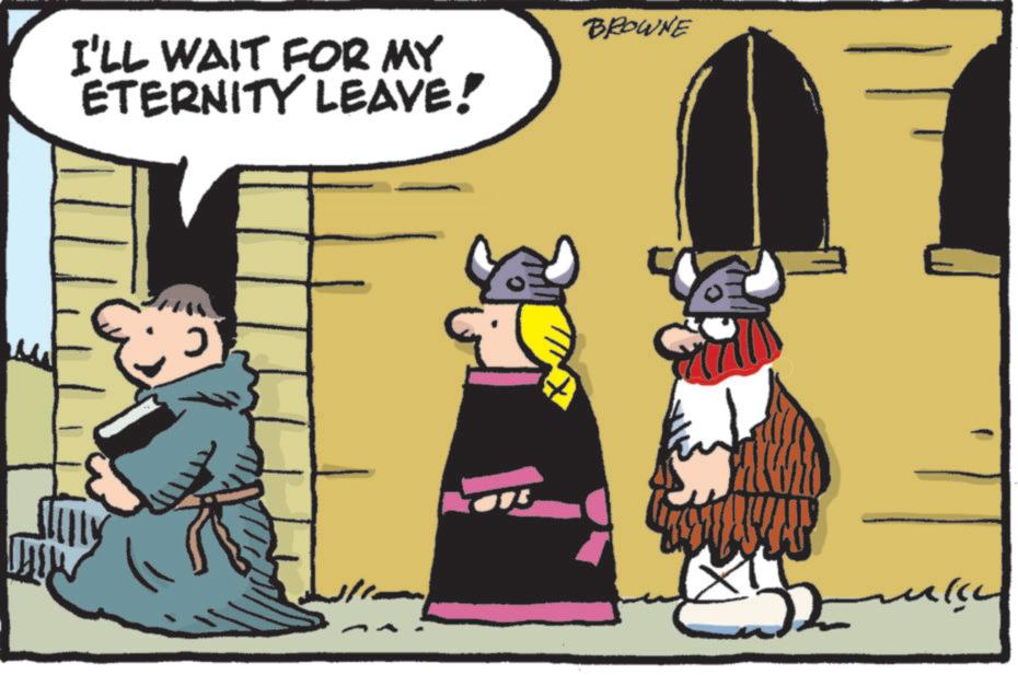 Comic book OCR: I'LL WAIT FOR MY ETERNITY LEAVE! BROWNE 15 I'LL WAIT FOR MY ETERNITY LEAVE ! BROWNE 15