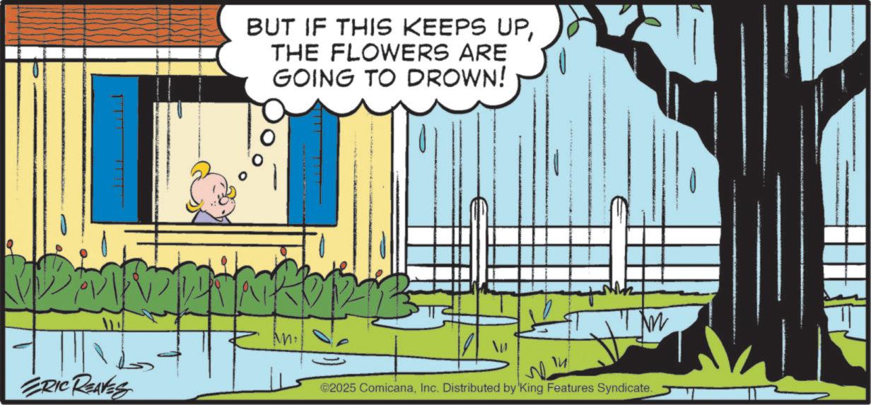 Comics OCR: BUT IF THIS KEEPS UPTHE FLOWERS ARE GOING TO DROWN! - ZRIC REAVES ©2025 ComicanaInc. Distributed by 'King Features Syndicate. M ?? M BUT IF THIS KEEPS UPTHE FLOWERS ARE GOING TO DROWN ! - ZRIC REAVES © 2025 ComicanaInc. Distributed by ' King Features Syndicate . M ?? M