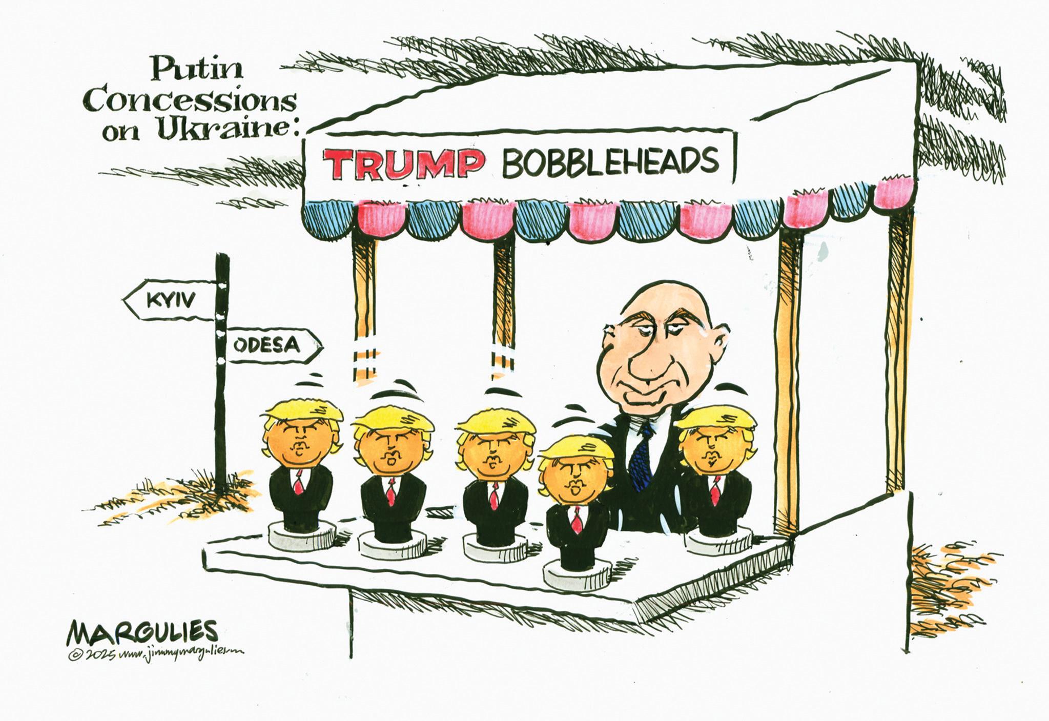 Fiction OCR: Putin Concessions on Ukraine: TRUMP BOBBLEHEADS KYIV ODESA TH MARGULIES 2025 www.jimmymarguliesum Putin Concessions on Ukraine : TRUMP BOBBLEHEADS KYIV ODESA TH MARGULIES 2025 www.jimmymarguliesum