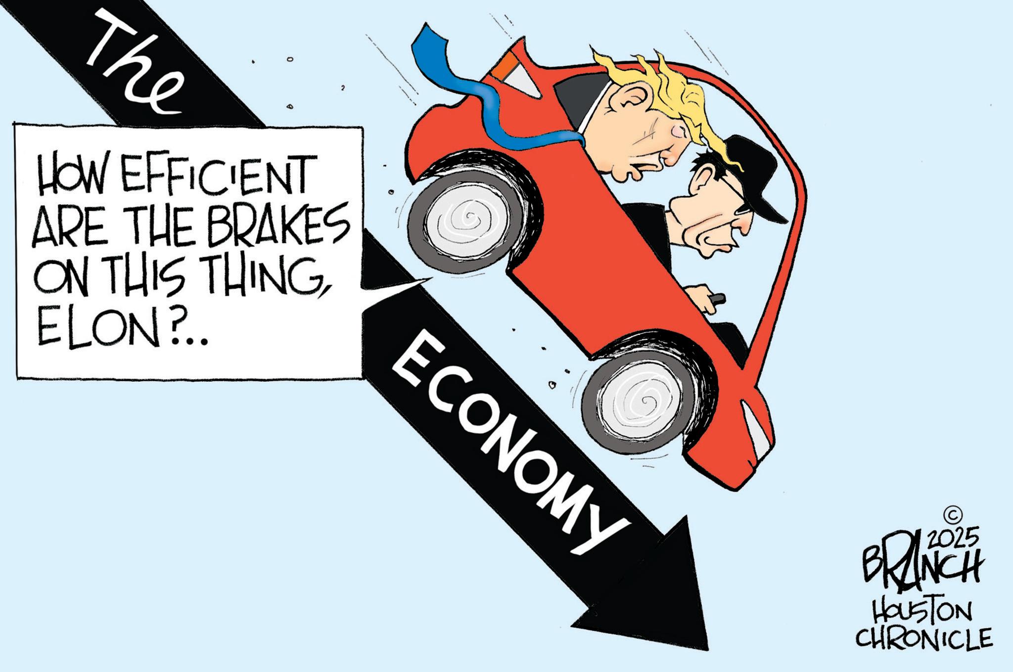 Fiction OCR: The 0 HOW EFFICIENT ARE THE BRAKES ON THIS THINGELON?.. ECONOMY 2025 BRANCH HOUSTON CHRONICLE The 0 HOW EFFICIENT ARE THE BRAKES ON THIS THINGELON ? .. ECONOMY 2025 BRANCH HOUSTON CHRONICLE
