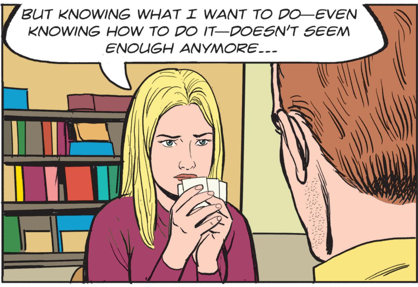 Comics OCR: BUT KNOWING WHAT I WANT TO DO EVEN KNOWING HOW TO DO IT-DOESN'T SEEM ENOUGH ANYMORE... BUT KNOWING WHAT I WANT TO DO EVEN KNOWING HOW TO DO IT - DOESN'T SEEM ENOUGH ANYMORE ...