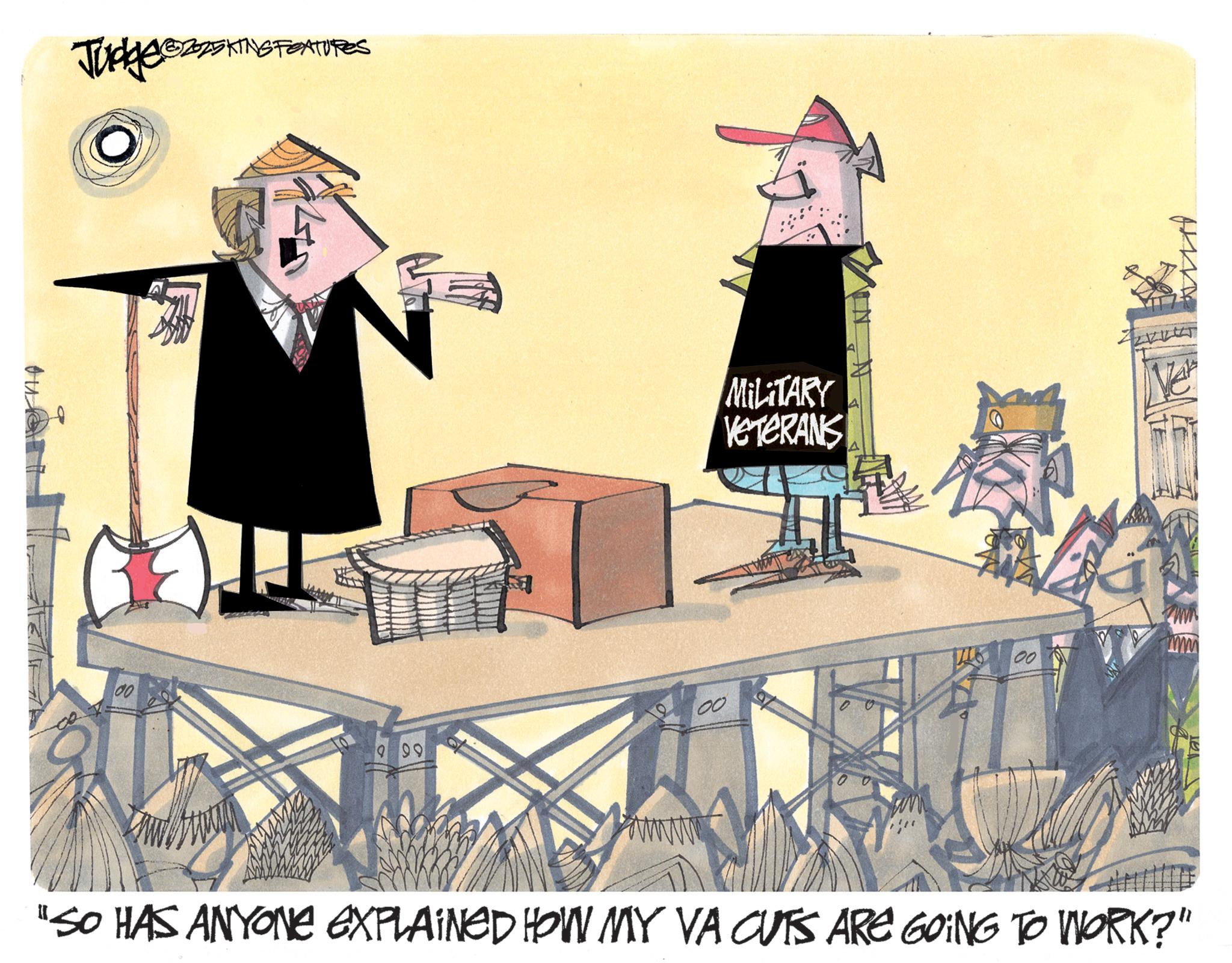 Animation OCR: Judge @225KING FEATURES MILITARY VETERANS www 00 00 00 9 99 "SO HAS ANYONE EXPLAINED HOW MY VA CUTS ARE GOING TO WORK?" Judge @ 225KING FEATURES MILITARY VETERANS www 00 00 00 9 99 " SO HAS ANYONE EXPLAINED HOW MY VA CUTS ARE GOING TO WORK ? "